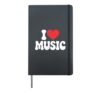 Funny Music Art For Men Women Musical Note Gag Music Lover Hardcover Journal, Black