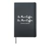 Funny No More Coffee Commas Save Lives English Teacher Hardcover Journal, Black