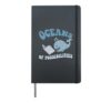 Funny OCEANS OF POSSIBILITIES Seaside Reading Teacher Beach Hardcover Journal, Black