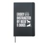 Funny Pub Easily Distracted By Beer And Dogs For Men Women Hardcover Journal, Black