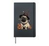 Funny Pug Halloween Hardcover Journal, Black