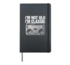 Funny Retro Vintage 80s Hip Hop Music Lover Boombox Hardcover Journal, Black
