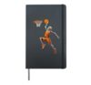 Funny Skeleton Basketball Halloween Hardcover Journal, Black