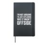 Funny Soccer Gift for Soccer Player Captain Coach Offside Hardcover Journal, Black