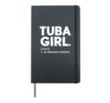 Funny Tuba Girl Definition Instrument Player Present Hardcover Journal, Black