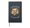 Funny Vincent Van Gogh Hard Or Go Home Artist Humor Pun Hardcover Journal, Black