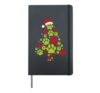 Funny Xmas Shirt Cute Dog Paws Print Christmas Tree Hardcover Journal, Black