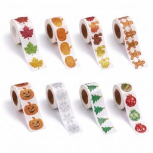 FunooFuno 4000 Pcs Fall Thanksgiving Halloween Christmas Stickers Roll