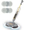 Funsteam Steam and Scrub Mop, Steam Mop with Dual Rotating Pads, Swivel Steering, 2 LED Headlight, 4 Cleaning Modes, 15.2 fl oz Tank, 6 Washable Pads for All-in-One Sealed Hard Floors