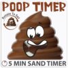 Funwares Poop Timer, 5-Minute Bathroom Hourglass, Funny Gag Gift for Dad