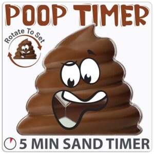 Funwares Poop Timer, 5-Minute Bathroom Hourglass, Funny Gag Gift for Dad