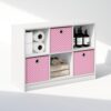 Furinno Cubic Closet Organizers and Storage, 6-Cube Closet Organizer with Bins, Open Shelf Storage, for Wardrobe, Bedroom, Living Room, White