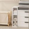 Furinno Reed 2-Tier Closet Organizers and Storage, Closet Organizer, Open Shelf Closet Storage, for Wardrobe, Bedroom, Living Room, 6-Inch Width, White