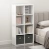 Furinno Simple 8-Cube Storage Organizer, Extra Thick Frame, Plain White