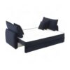 Furnifact Velvet-Upholstered Sleeper Sofa with Pillows, Convertible Sofa Bed Pull Out Couch Loveseat for Living Room, Blue Velvet