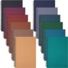 Fuutreo 12 Pcs Spiral Notebook for Work A5 5 x 7 Inch College Ruled Spiral Journal Notebook Kraft Cover Ruled Paper, 12 Color, 60 Sheets, 120 Pages for Office School(Business Color, Classic)