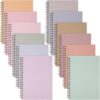 Fuutreo 12 Pcs Spiral Notebook for Work A5 5 x 7 Inch College Ruled Spiral Journal Notebook Kraft Cover Ruled Paper, 12 Color, 60 Sheets, 120 Pages for Office School(Macaron Color, Classic)