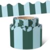 Fuutreo 32.8 ft Blue and Green Stripes Bulletin Borders