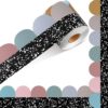 Fuutreo 65ft Polka Dots Scalloped Bulletin Board Borders,Boho Color