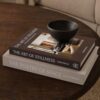 Fveuc 2-Pack Linen Book Boxes with Hidden Storage (Brown-Flax-V3)