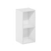 FXSRHUI 2-Tier Space-Saving Storage Shelf Bookcase, Adjustable Shelf, 9.84" x 9.29" x 21.18", White