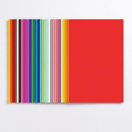 Fxzqgnh Colored Cardstock Paper, Thickened, Smooth Surface, Cardstock, Visual Learning Aids, For Elementary Schools, 30-Color 8K Cardboard, 60 Sheets (30 colors, 2 sheets each)