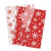 FYSUIMU 60 Sheets Christmas Tissue Paper, Red White Snowflake, 14 x 20 in