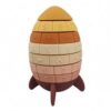 FytStycale Spacecraft Stacking Toy Raised Numbers, Morandi Red, Rocket Building Blocks Toy Transparent PE Bag Packaging