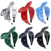 GAFATORY Bandana Headbands Wide Paisley Knotted Bow Headbands for Women