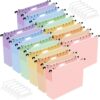Gaillty 24 Pack Hanging File Folders with 2-Inch Expansion, Pastel
