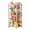 GAISTEN Stuffed Animal Storage, 2 Tier Wood Stuffed Animal Holder, Natural