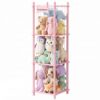 GAISTEN Stuffed Animal Storage Organizer, 3 Tier Wood Stuffy Storage, Pink
