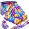 Galaxy Slime Balls 24 Pack, Non-Sticky Stretchy Starry Slime Party Favors, Mess-Free Stress Relief Toys for Kids Adults, Easter, Valentines, Birthday, Goodie Bag Stuffers Boys for Girls 5-8, 8-12.