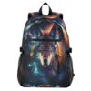 Galaxy Wolf Face Backpack Travel Laptop Backpack Purse for Women Men Teens Girls School Bag College Bookbag Water Resistant Casual Daypack