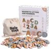 Gale Tots Magnetic Letters and Numbers for Kids, 135 Neutral Aesthetic Premium EVA Foam Alphabet Magnets for Fridge, Color-Coded Vowels, Uppercase Lowercase Numbers and Symbols, Ages 3 and Up