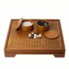 Game Set Composite Board Game Wooden Strategy Board with Stones Tabletop Game with Carved Grid Raised Frame and Storage Jar Option Suitable for Beginners Living Rooms, 42 42 8cm, Style to 2