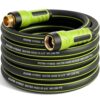 Garden Hose 25ft x 5/8", Heavy Duty Water Hose, Flexible and Durable, Kink Resistant Lightweight Hybrid Hose, Leakproof Yard Hose with Male to Female Fittings