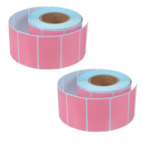 GARIOUANS 2 Rolls Thermal Paper Self-Adhesive Label Stickers 2 Rolls Pink Sturdy Thermal Printer Labels for Warehouses and Retail Environments with High Precision Printing and Powerful