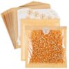 Garneck 200 Pcs Small Bread Bags 19x18cm Kraft Paper with Window