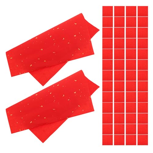 Garneck Chinese Calligraphy Practice Paper Sheets Lightweight Portable Writing Practice Grid Layout Paper 80 Sheets Red for Beginners for Window Flower Crafts and Classroom Teaching