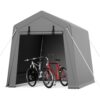 Garvee 6 ft x6 ft Outdoor Portable Storage Shed, Waterproof & UV-Resistant Garage Shelter with 2 Roll-Up Zipper Doors, Anti-Snow Carport Tent for Motorcycle, Bike, and Outdoor Equipment, Gray