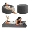 Garvee Giant Bean Bag Chair Bed 5FT Convertible Bean Bag Sofa to Mattress
