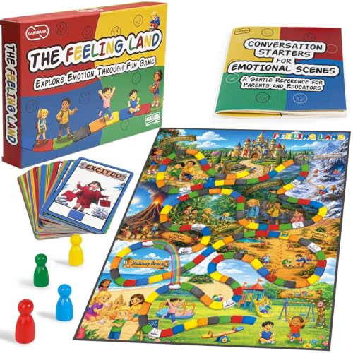 Garybank Social Emotional Learning Games - the Feelings Land, Play Speech Therapy Game for Kids w/Emotion Cards & Coping Skills, Conversation Starter for Classroom, Counselor Office Must Have, Age 5+