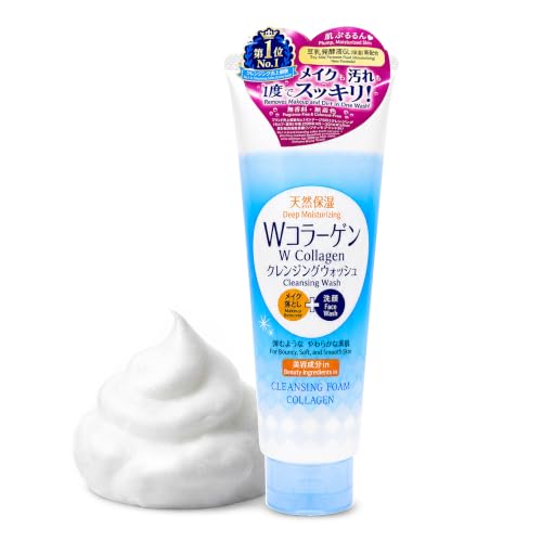 GASHINA STORY Japanese Cleansing Wash W Collagen 190g - Moisture-Rich Facial Cleanser with Double Collagen & Soymilk Extracts - Makeup Remover & Deep Cleanse Micro-Foam for Soft, Hydrated Skin