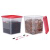 GATBO 2 Pack 8 QT Commercial Food Storage Containers with Lids, BPA-Free Translucent Square Containers for Pet Food, Flour, Sugar, Rice and Dry Food Storage with FIFO Label Area