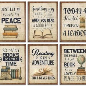 GAVVENN Vintage Reading Comprehension Canvas Wall Art, 8''x10''