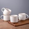 GBhome 12 OZ Stackable Coffee Mugs Set of 4, Ceramic Coffee Cups Set
