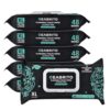 GEABRITO Flushable Wet Wipes, Extra-Large Personal Cleansing Wipes, Fragrance-Free & Alcohol-Free, Septic and Sewer Safe, Travel-Friendly for Home, Bathroom and Camping