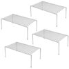 GEDLIRE Kitchen Cabinet Shelf Organizer Set of 4, Medium (13 x 9.4 inch) Metal Wire Pantry Storage Shelves, Dish Plate Racks for Cabinets, Freezer, Counter, Cupboard Organizers and Storage, Chrome