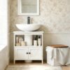 Geelife Modern Style Bathroom Under Sink Cabinet with Storage, White